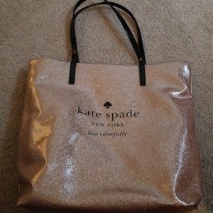 Kate spade rose gold glitter bon shopper